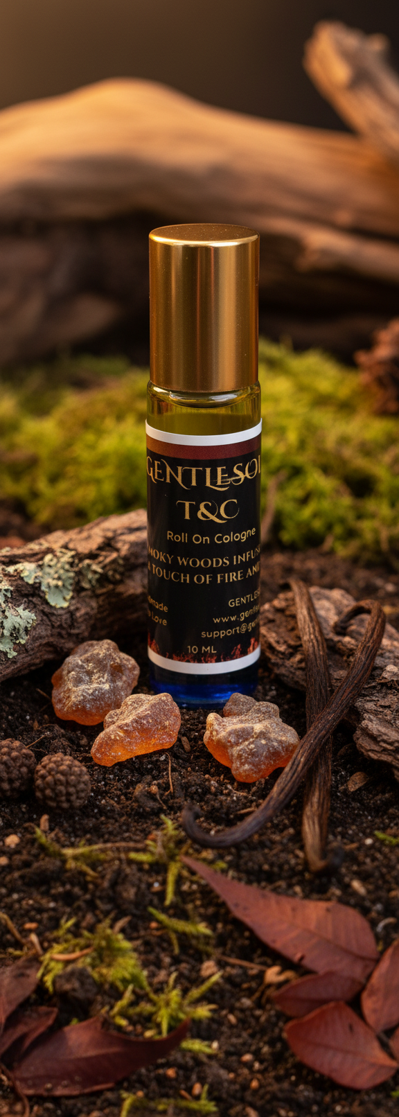 Gentlesoft T&C Cologne – Natural Roll-On Woody & Earthy Essential Oil Cologne for Men | Sensitive Skin & Long-Lasting