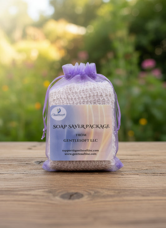 Soap Saver Package – Wooden Soap Dish, Exfoliating Soap Saver Bag & Self-Draining Soap Pad
