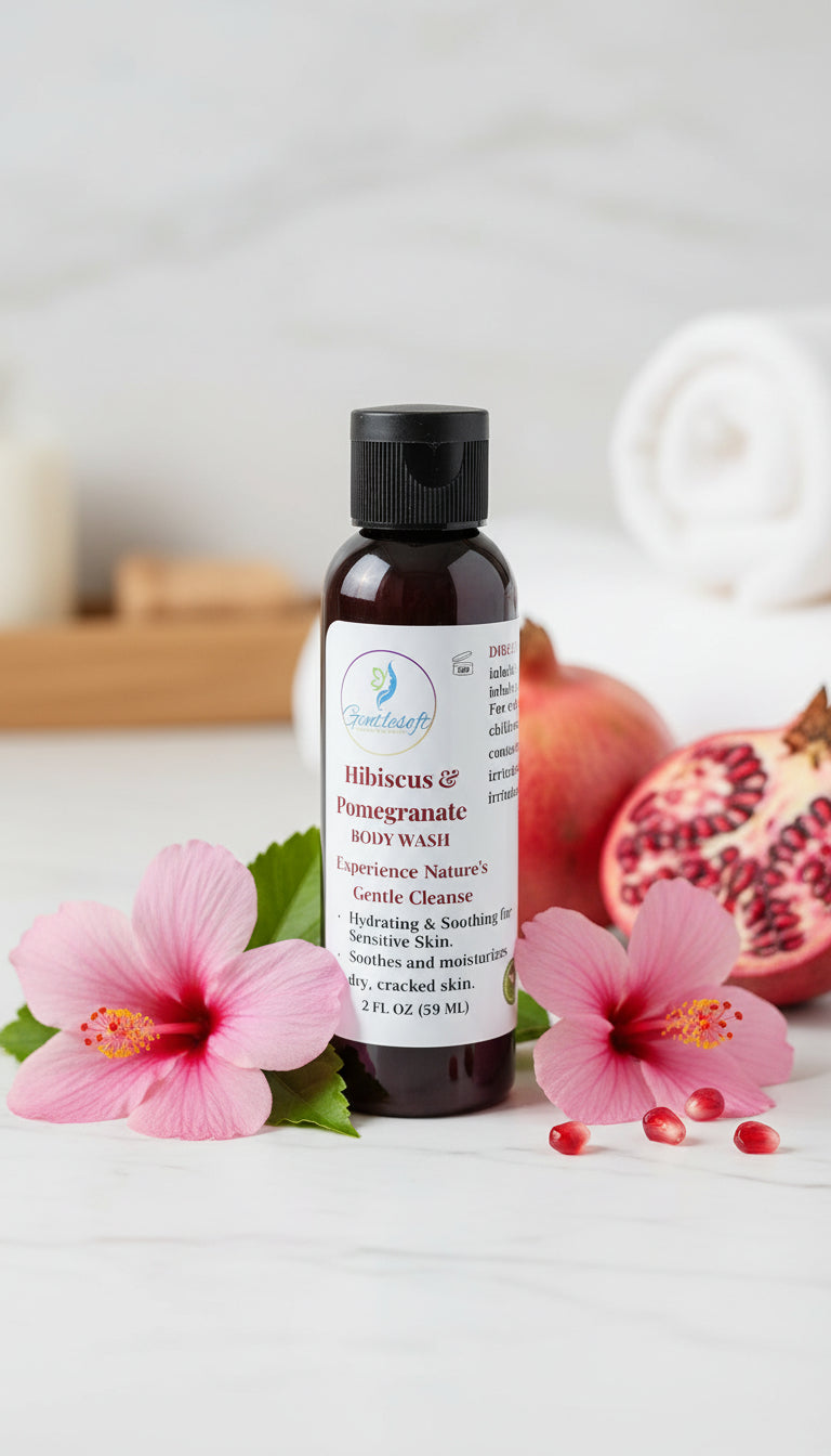 Pomegranate & Hibiscus Body Wash – Hydrating, Natural, Glow-Boosting Cleanser