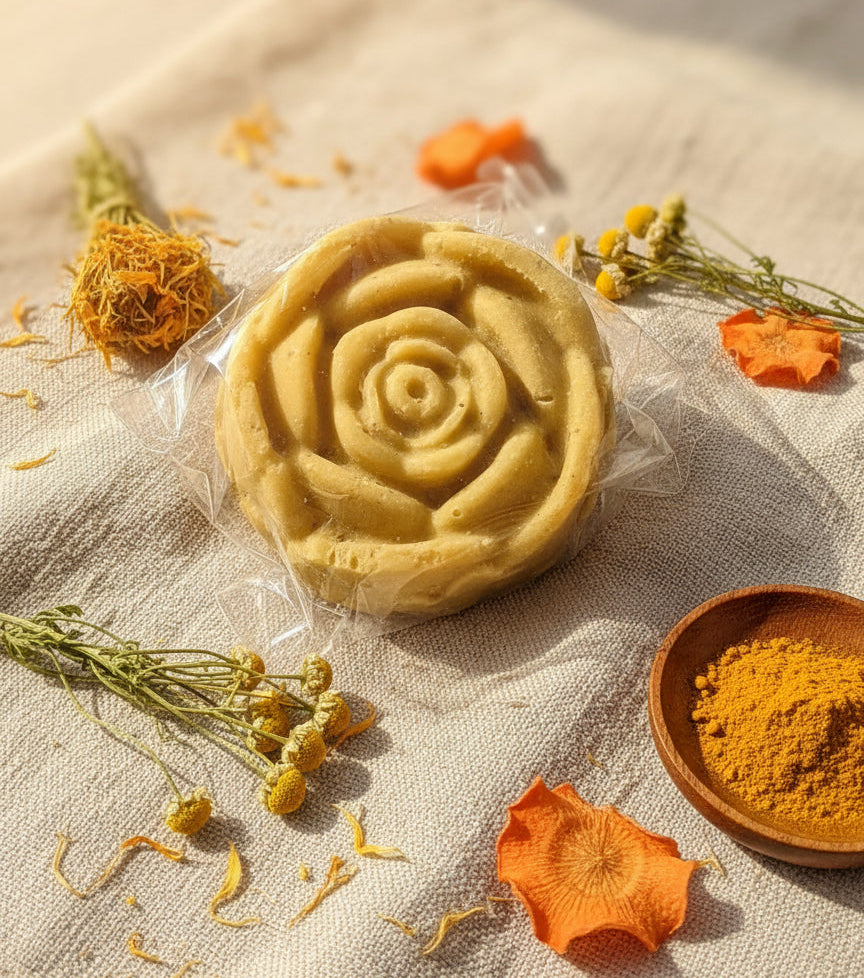 Carrot & Turmeric Glow Soap – Handcrafted Natural Soap for Brightening, Hydrating & Sensitive Skin