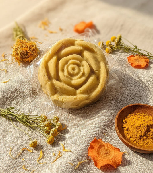 Carrot & Turmeric Glow Soap – Handcrafted Natural Soap for Brightening, Hydrating & Sensitive Skin